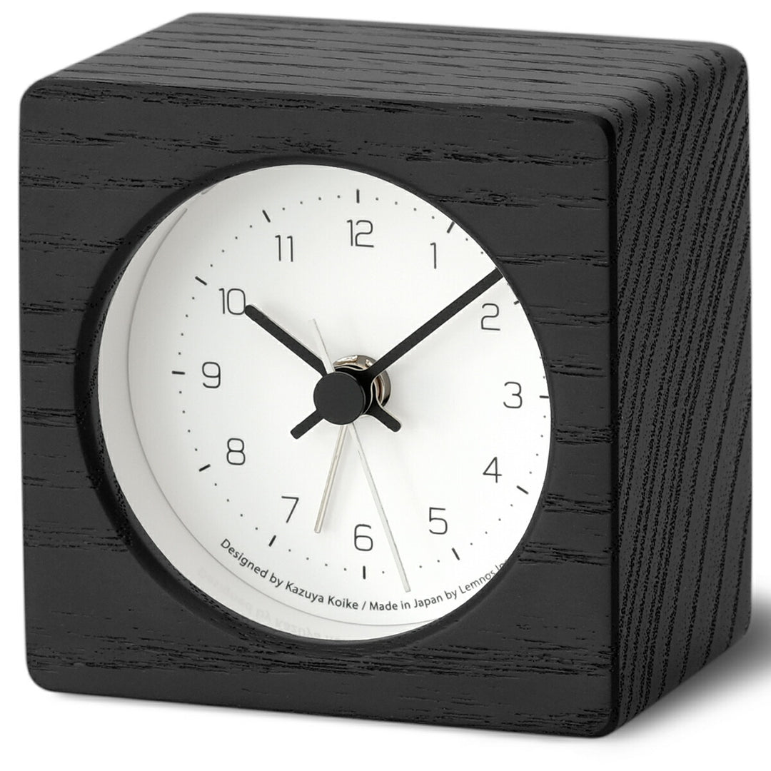 タカタレムノス 置き時計 デザインオブジェクト ニュート アラーム クロック ブラック クオーツ 電池式 スイープセコンド 小池 和也 KK24-09BK