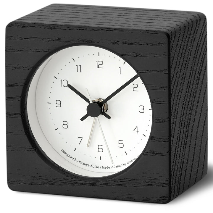 タカタレムノス 置き時計 デザインオブジェクト ニュート アラーム クロック ブラック クオーツ 電池式 スイープセコンド 小池 和也 KK24-09BK