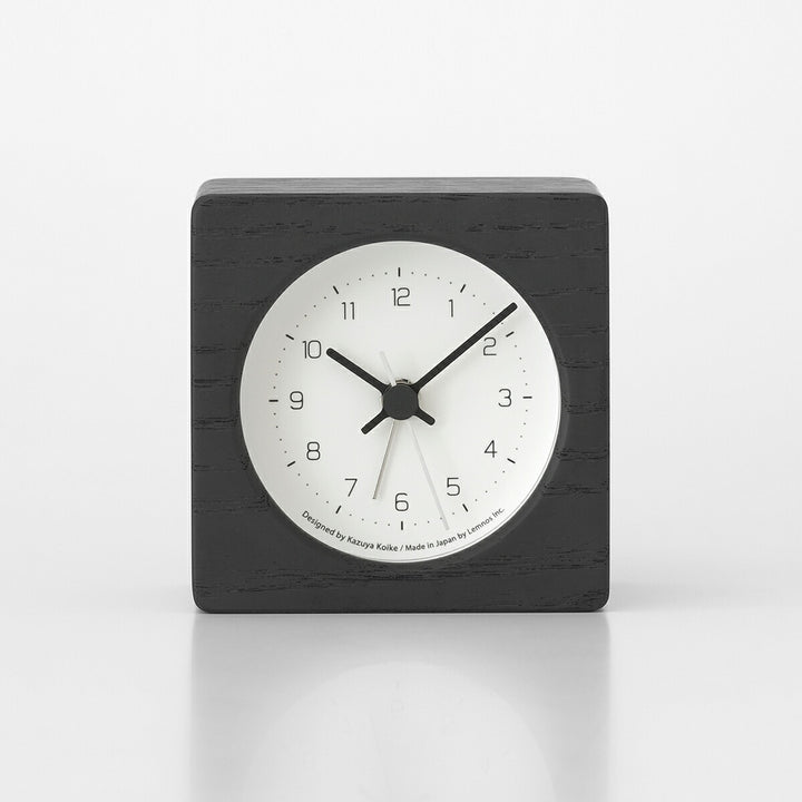 タカタレムノス 置き時計 デザインオブジェクト ニュート アラーム クロック ブラック クオーツ 電池式 スイープセコンド 小池 和也 KK24-09BK