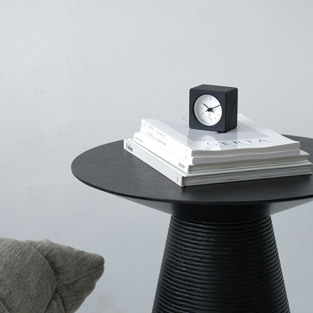 タカタレムノス 置き時計 デザインオブジェクト ニュート アラーム クロック ブラック クオーツ 電池式 スイープセコンド 小池 和也 KK24-09BK