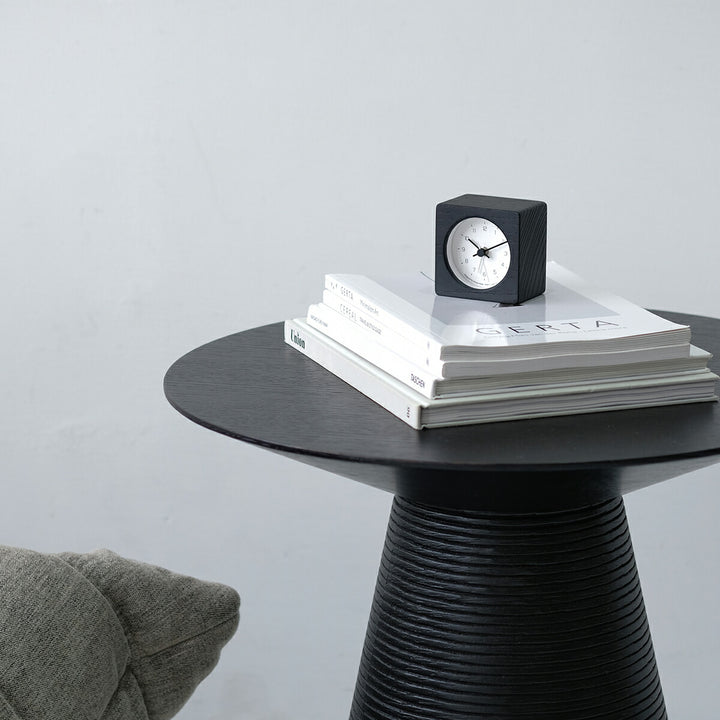 タカタレムノス 置き時計 デザインオブジェクト ニュート アラーム クロック ブラック クオーツ 電池式 スイープセコンド 小池 和也 KK24-09BK