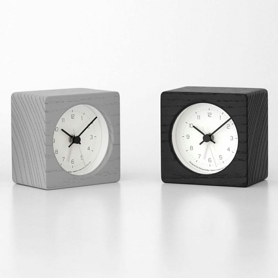 タカタレムノス 置き時計 デザインオブジェクト ニュート アラーム クロック ブラック クオーツ 電池式 スイープセコンド 小池 和也 KK24-09BK