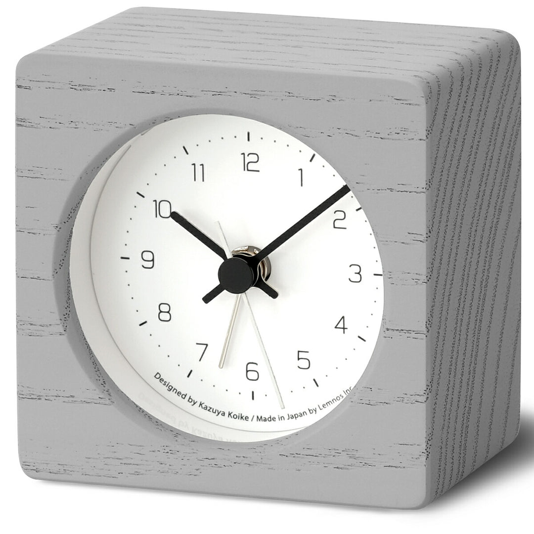 タカタレムノス 置き時計 デザインオブジェクト ニュート アラーム クロック グレー クオーツ 電池式 スイープセコンド 小池 和也 KK24-09GY
