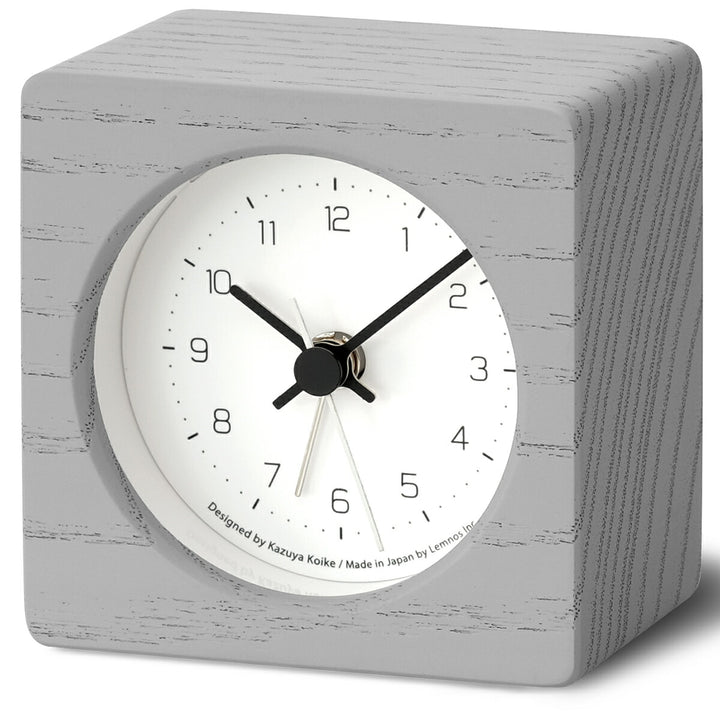 タカタレムノス 置き時計 デザインオブジェクト ニュート アラーム クロック グレー クオーツ 電池式 スイープセコンド 小池 和也 KK24-09GY