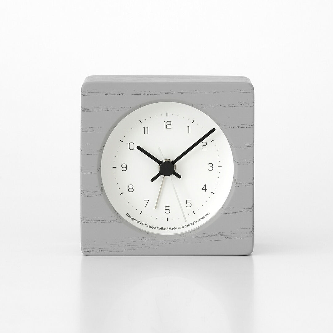 タカタレムノス 置き時計 デザインオブジェクト ニュート アラーム クロック グレー クオーツ 電池式 スイープセコンド 小池 和也 KK24-09GY