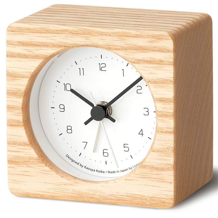タカタレムノス 置き時計 デザインオブジェクト ニュート アラーム クロック ナチュラル クオーツ 電池式 スイープセコンド 小池 和也 KK24-09NT