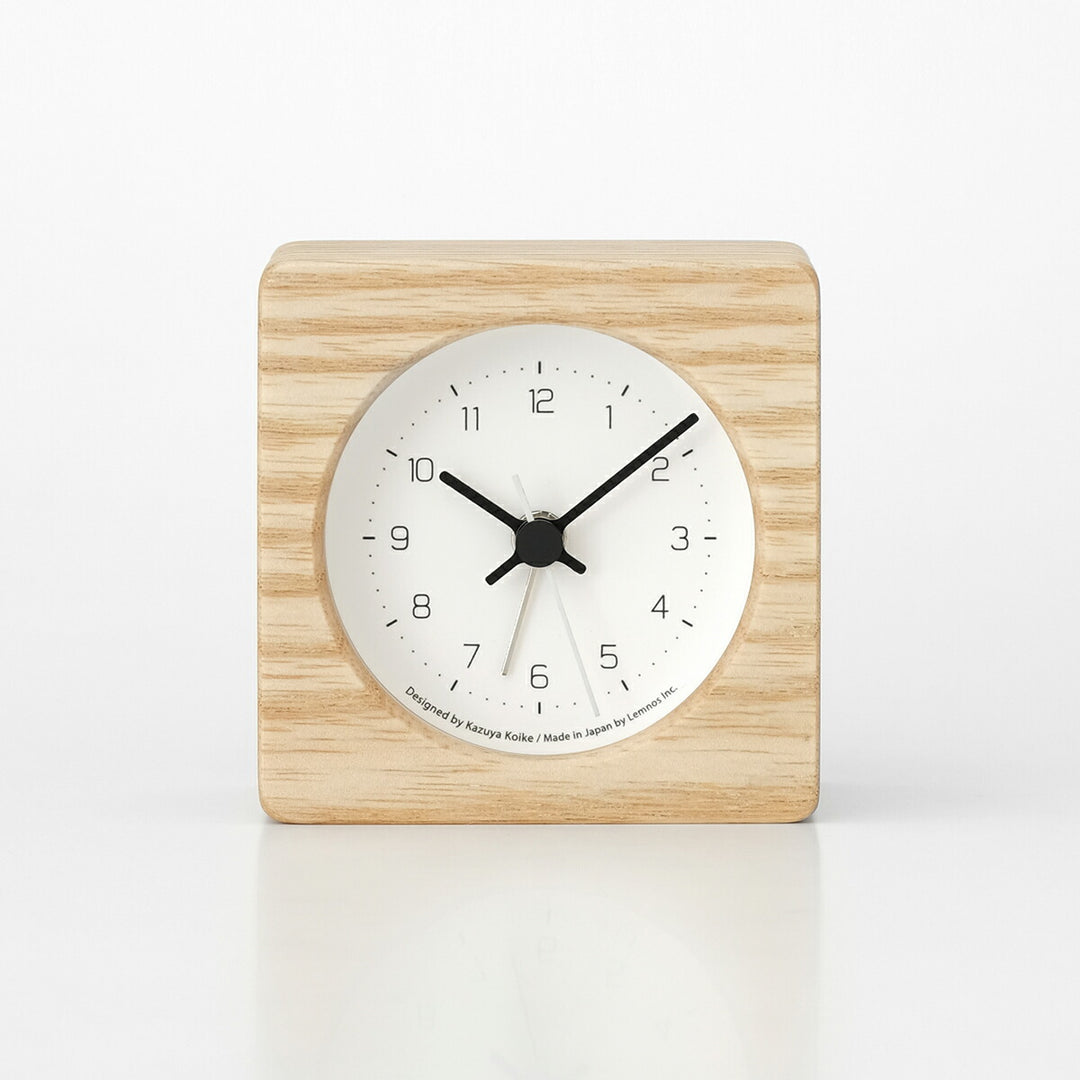 タカタレムノス 置き時計 デザインオブジェクト ニュート アラーム クロック ナチュラル クオーツ 電池式 スイープセコンド 小池 和也 KK24-09NT