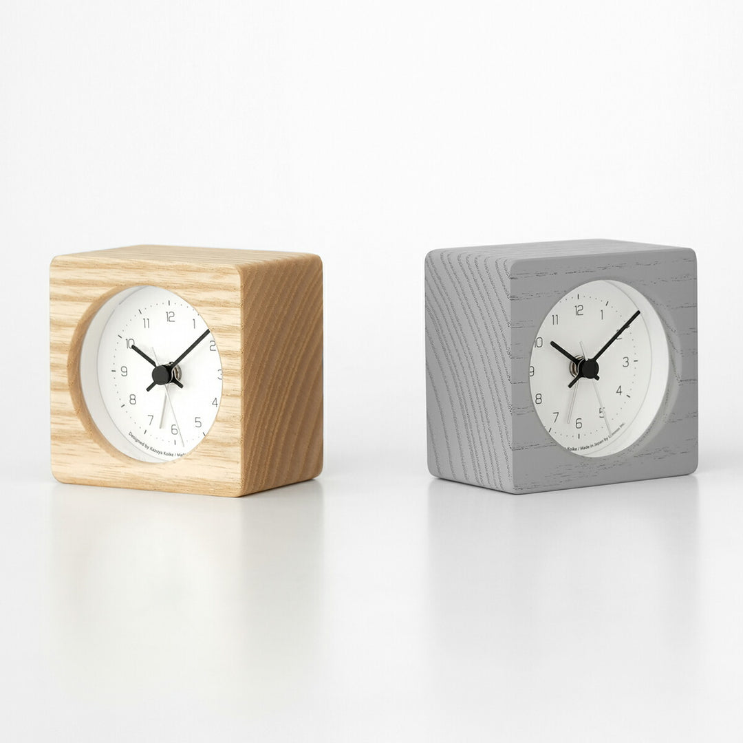 タカタレムノス 置き時計 デザインオブジェクト ニュート アラーム クロック ナチュラル クオーツ 電池式 スイープセコンド 小池 和也 KK24-09NT