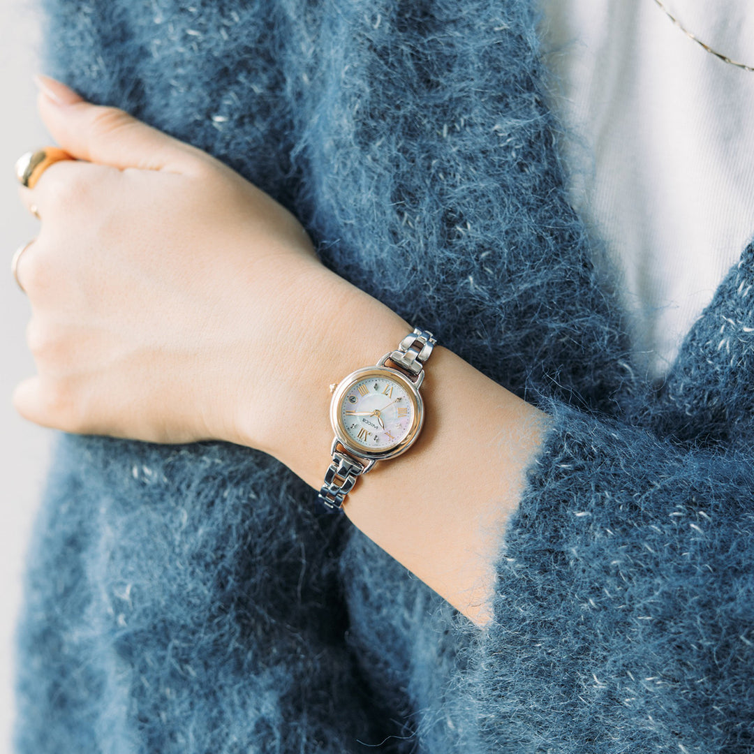 シチズン ウィッカ カフェタイム KL0-537-21 レディース ソーラー電波 白蝶貝ダイヤル シルバー