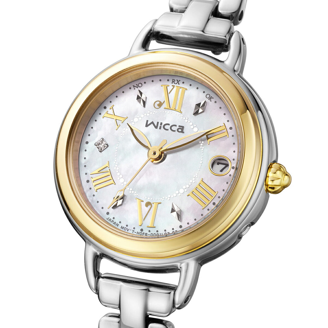 シチズン ウィッカ カフェタイム KL0-537-21 レディース ソーラー電波 白蝶貝ダイヤル シルバー