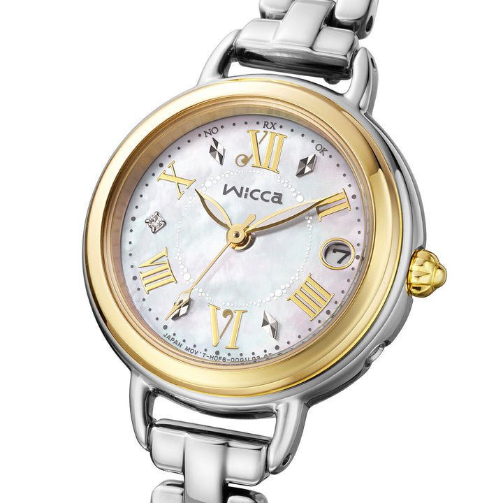 シチズン ウィッカ カフェタイム KL0-537-21 レディース ソーラー電波 白蝶貝ダイヤル シルバー