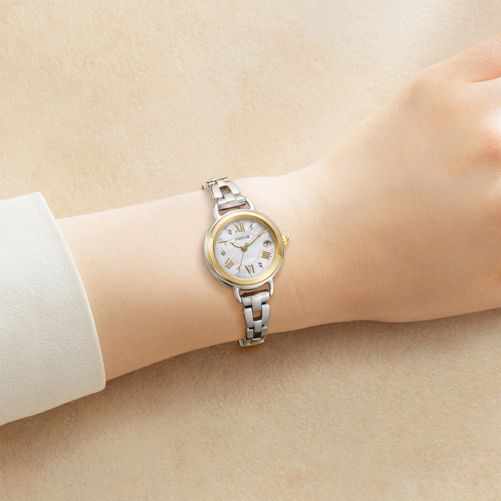 シチズン ウィッカ カフェタイム KL0-537-21 レディース ソーラー電波 白蝶貝ダイヤル シルバー