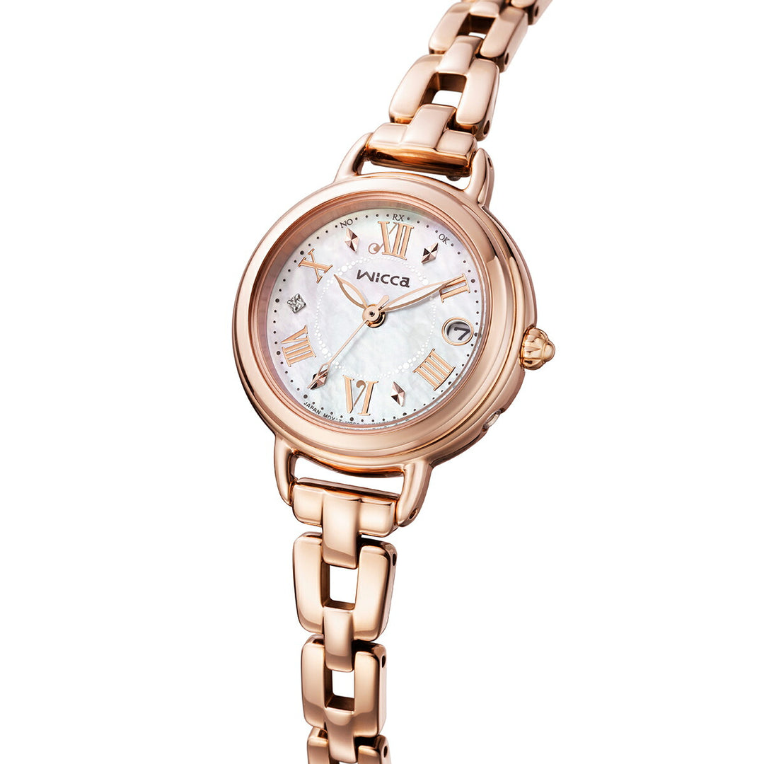 シチズン ウィッカ カフェタイム KL0-561-21 レディース ソーラー電波 白蝶貝ダイヤル ゴールド