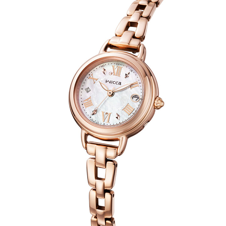 シチズン ウィッカ カフェタイム KL0-561-21 レディース ソーラー電波 白蝶貝ダイヤル ゴールド