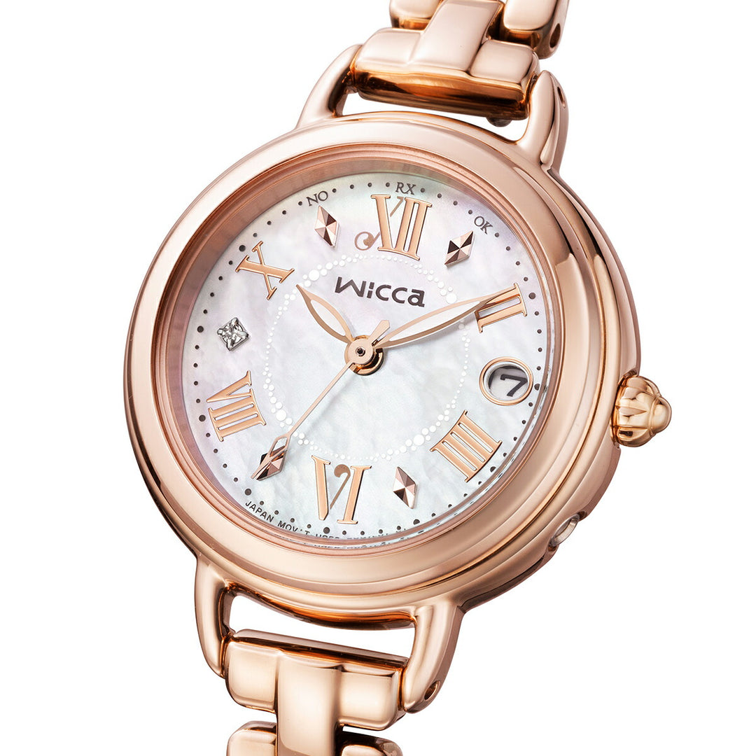 シチズン ウィッカ カフェタイム KL0-561-21 レディース ソーラー電波 白蝶貝ダイヤル ゴールド