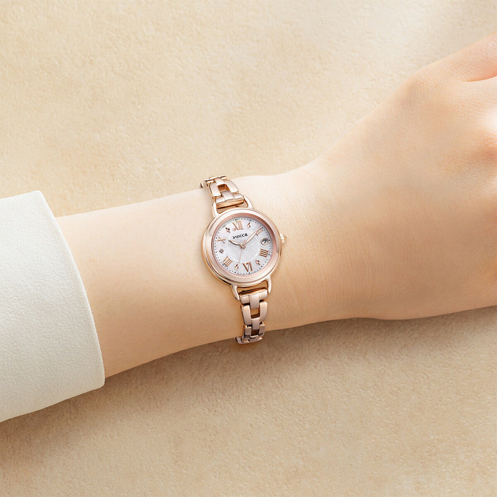 シチズン ウィッカ カフェタイム KL0-561-21 レディース ソーラー電波 白蝶貝ダイヤル ゴールド