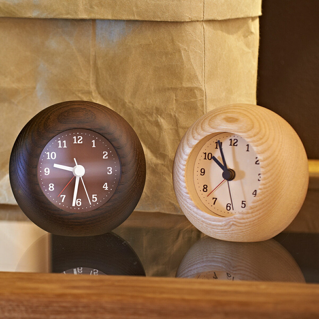 タカタレムノス 置き時計 カーサ レスト アラーム クオーツ 電池式 ブラウン ステップセコンド LA13-12BW