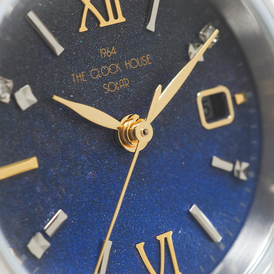 ザ・クロックハウス スマイルダイヤモンド 2025 限定モデル 月光 LBC1008-NV1ALIM レディース ソーラー 3針 ネイビーダイヤル
