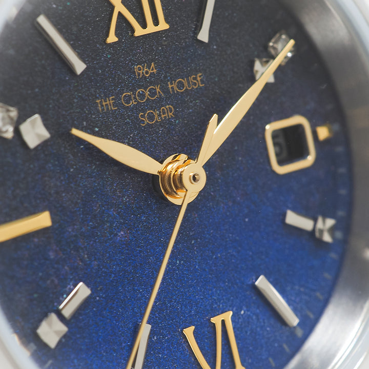 ザ・クロックハウス スマイルダイヤモンド 2025 限定モデル 月光 LBC1008-NV1ALIM レディース ソーラー 3針 ネイビーダイヤル