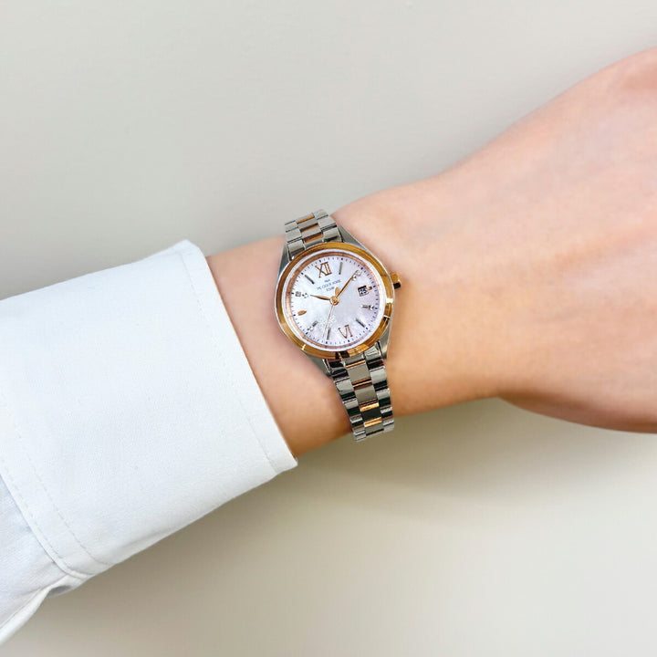 ザ・クロックハウス スマイルダイヤモンド SAKURA 限定モデル 2026 LBC1008-PK2ALIM レディース ソーラー 3針 白蝶貝ダイヤル