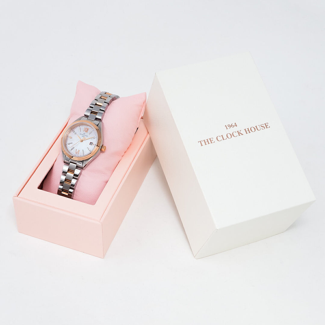 ザ・クロックハウス スマイルダイヤモンド SAKURA 限定モデル 2026 LBC1008-PK2ALIM レディース ソーラー 3針 白蝶貝ダイヤル