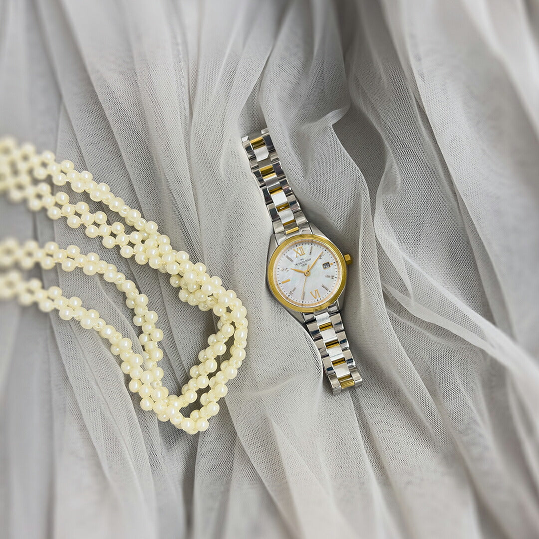 ザ・クロックハウス スマイルダイヤモンド 2025 限定モデル 冬のきらめき LBC1008-WH3ALIM レディース ソーラー 3針 白蝶貝ダイヤル