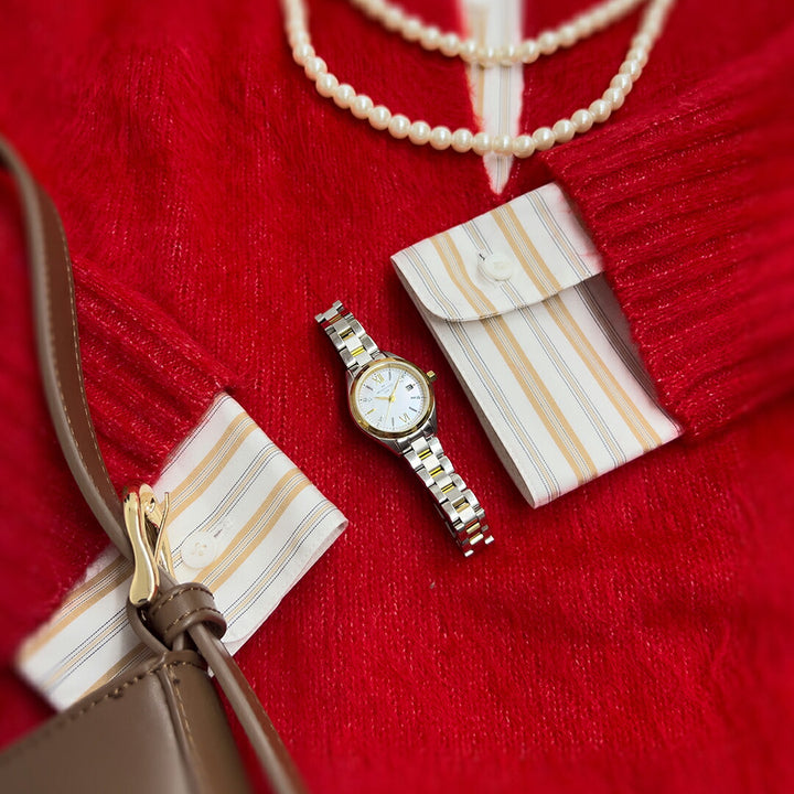 ザ・クロックハウス スマイルダイヤモンド 2025 限定モデル 冬のきらめき LBC1008-WH3ALIM レディース ソーラー 3針 白蝶貝ダイヤル