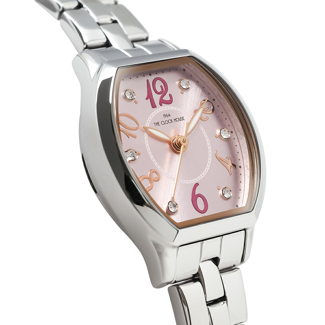 ザ・クロックハウス ビジネスカジュアル LBC5002-PK1A-R1 レディース クオーツ 電池式 トノー ピンクダイヤル アラビアインデックス