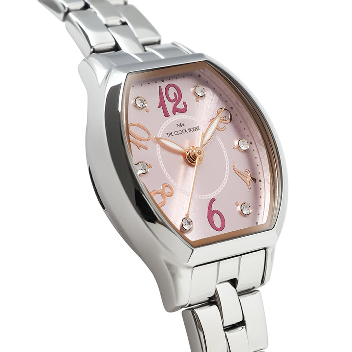 ザ・クロックハウス ビジネスカジュアル LBC5002-PK1A-R1 レディース クオーツ 電池式 トノー ピンクダイヤル アラビアインデックス