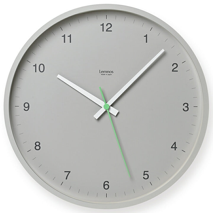 タカタレムノス 掛け時計 カーサ ブローテ クオーツ 電池式 グレー ライムグリーン スイープセコンド LC24-04GY