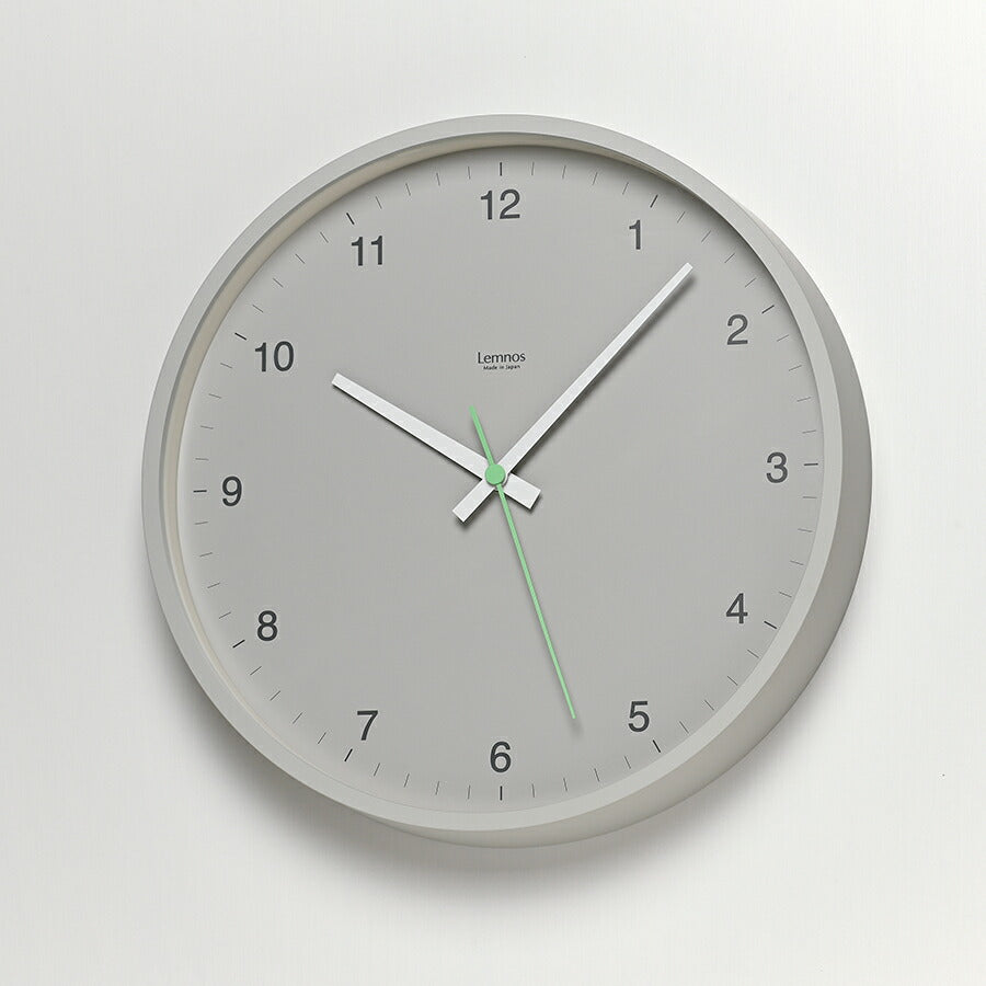 タカタレムノス 掛け時計 カーサ ブローテ クオーツ 電池式 グレー ライムグリーン スイープセコンド LC24-04GY