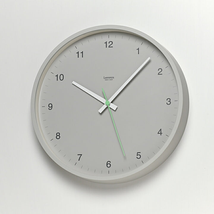 タカタレムノス 掛け時計 カーサ ブローテ クオーツ 電池式 グレー ライムグリーン スイープセコンド LC24-04GY