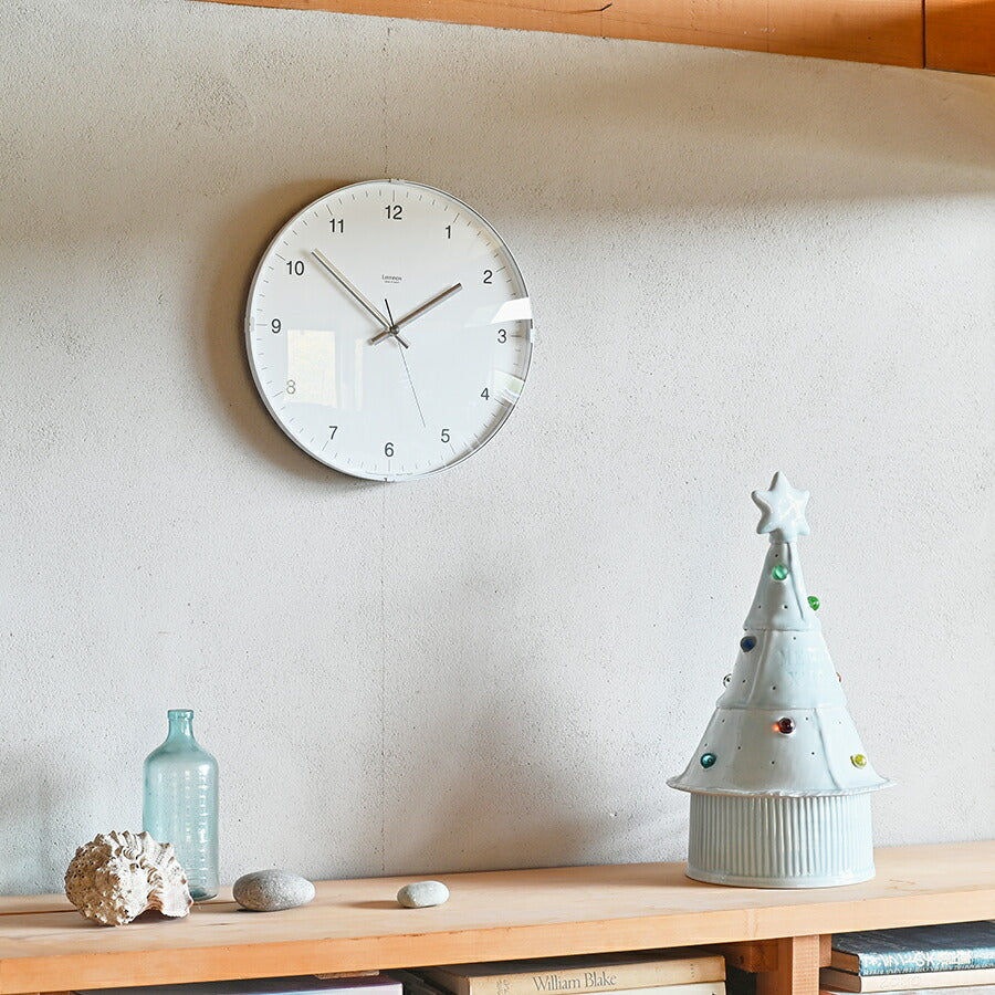 タカタレムノス 掛け時計 カーサ バイオーム クロック スノウ 雪 クオーツ 電池式 ホワイト スイープセコンド LC24-16WH