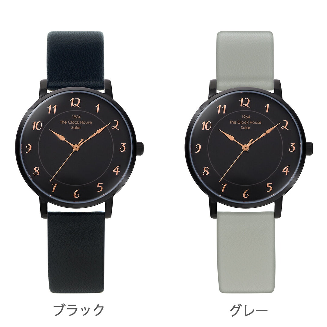 ザ・クロックハウス カスタマイズウォッチ フレンチカジュアル トロワ LCA1006-BK1 レディース ソーラー 革ベルト ブラック