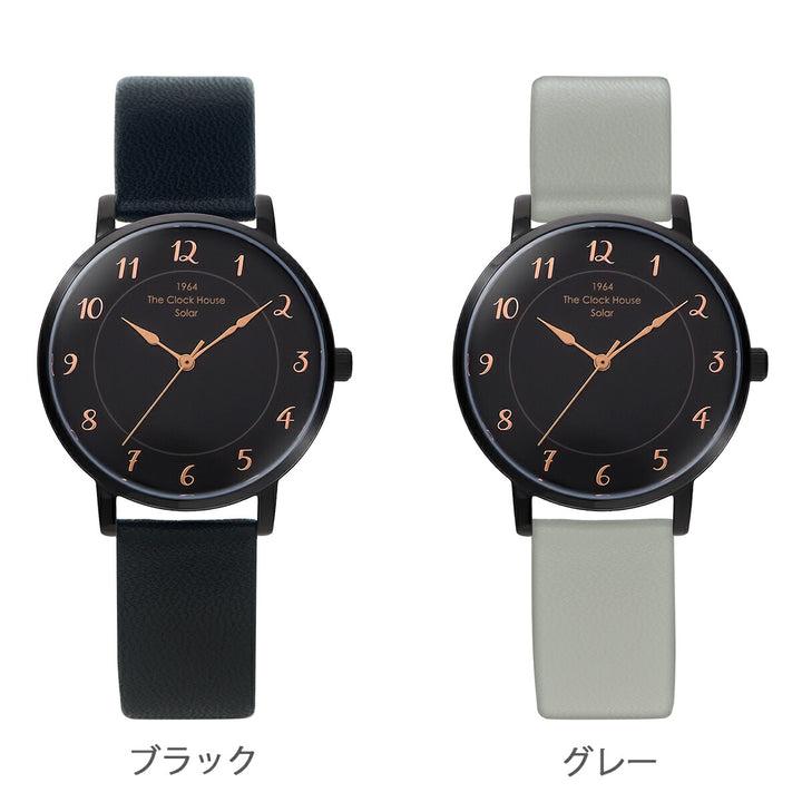 ザ・クロックハウス カスタマイズウォッチ フレンチカジュアル トロワ LCA1006-BK1 レディース ソーラー 革ベルト ブラック