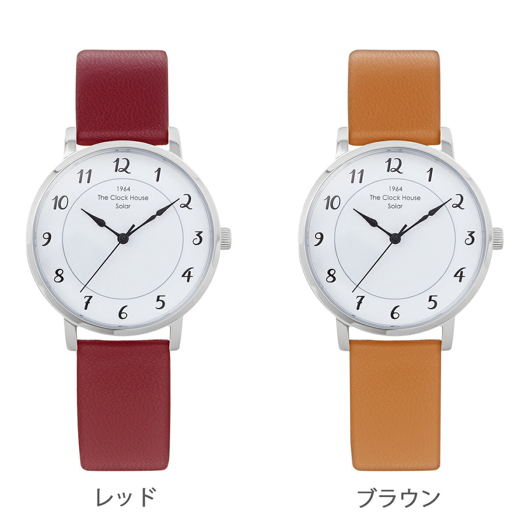 ザ・クロックハウス カスタマイズウォッチ フレンチカジュアル トロワ LCA1006-WH1 レディース ソーラー 革ベルト ホワイト