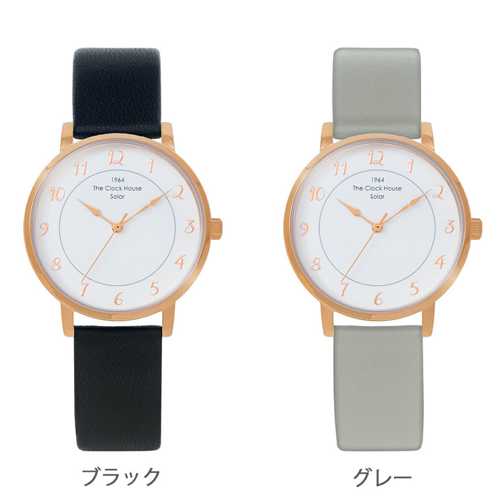 ザ・クロックハウス カスタマイズウォッチ フレンチカジュアル トロワ LCA1006-WH2 レディース ソーラー 革ベルト ホワイト