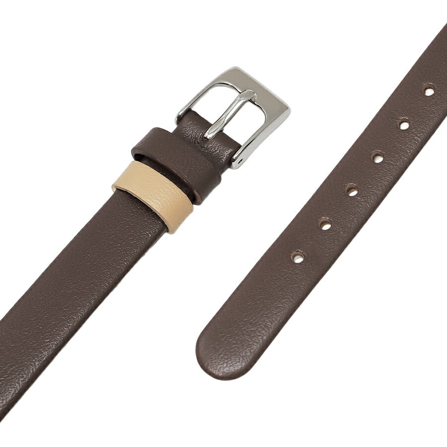 ザ・クロックハウス カジュアル LCA5001-WH3B レディース クオーツ 電池式 ホワイトダイヤル ブラウン 革ベルト
