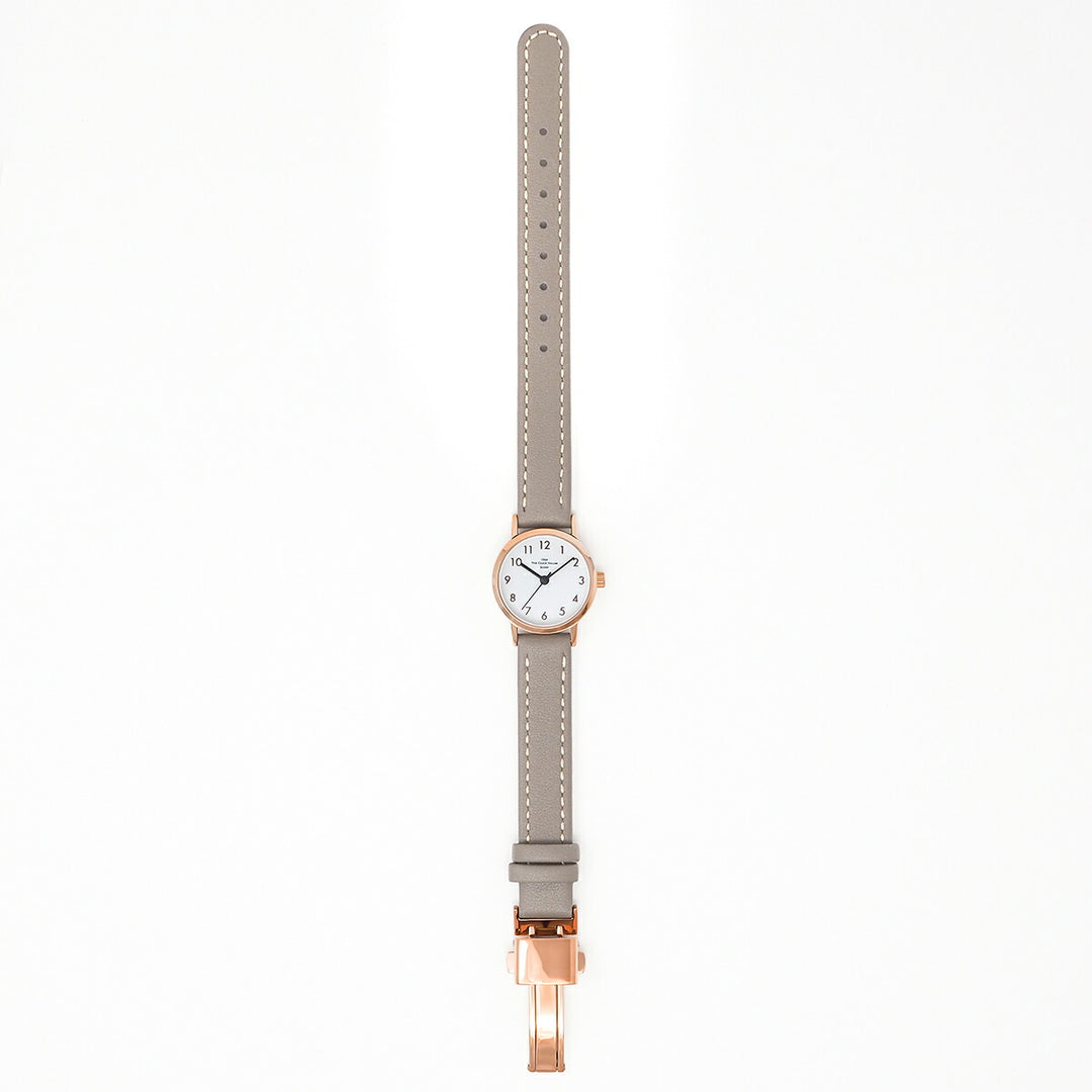 ザ・クロックハウス ナチュラルカジュアル ティーカップ ラテホワイト LNC1001-WH9B レディース 腕時計 ソーラー 3針 グレージュ 革ベルト