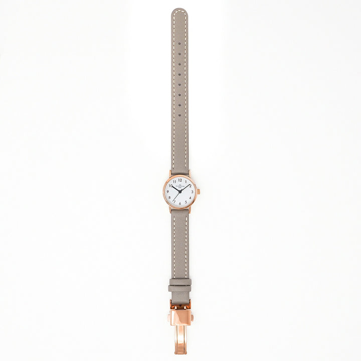 ザ・クロックハウス ナチュラルカジュアル ティーカップ ラテホワイト LNC1001-WH9B レディース 腕時計 ソーラー 3針 グレージュ 革ベルト