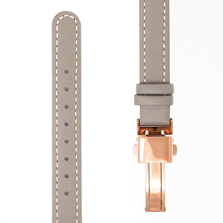 ザ・クロックハウス ナチュラルカジュアル ティーカップ ラテホワイト LNC1001-WH9B レディース 腕時計 ソーラー 3針 グレージュ 革ベルト