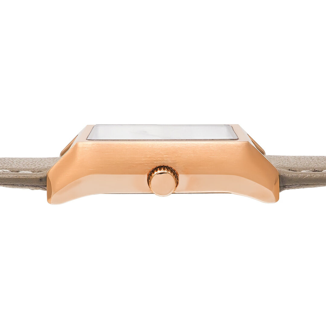 ザ・クロックハウス ナチュラルカジュアル ニューウインドウ LNC1004-WG2B レディース 腕時計 ソーラー 3針 レクタングル グレージュホワイトダイヤル 革ベルト