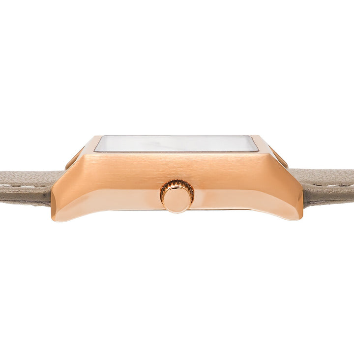 ザ・クロックハウス ナチュラルカジュアル ニューウインドウ LNC1004-WG2B レディース 腕時計 ソーラー 3針 レクタングル グレージュホワイトダイヤル 革ベルト