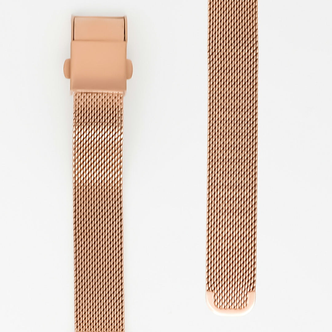 ザ・クロックハウス ナチュラルカジュアル ニューウインドウ LNC1004-WH1A レディース 腕時計 ソーラー 3針 レクタングル ペールホワイトダイヤル ピンクゴールド メッシュバンド