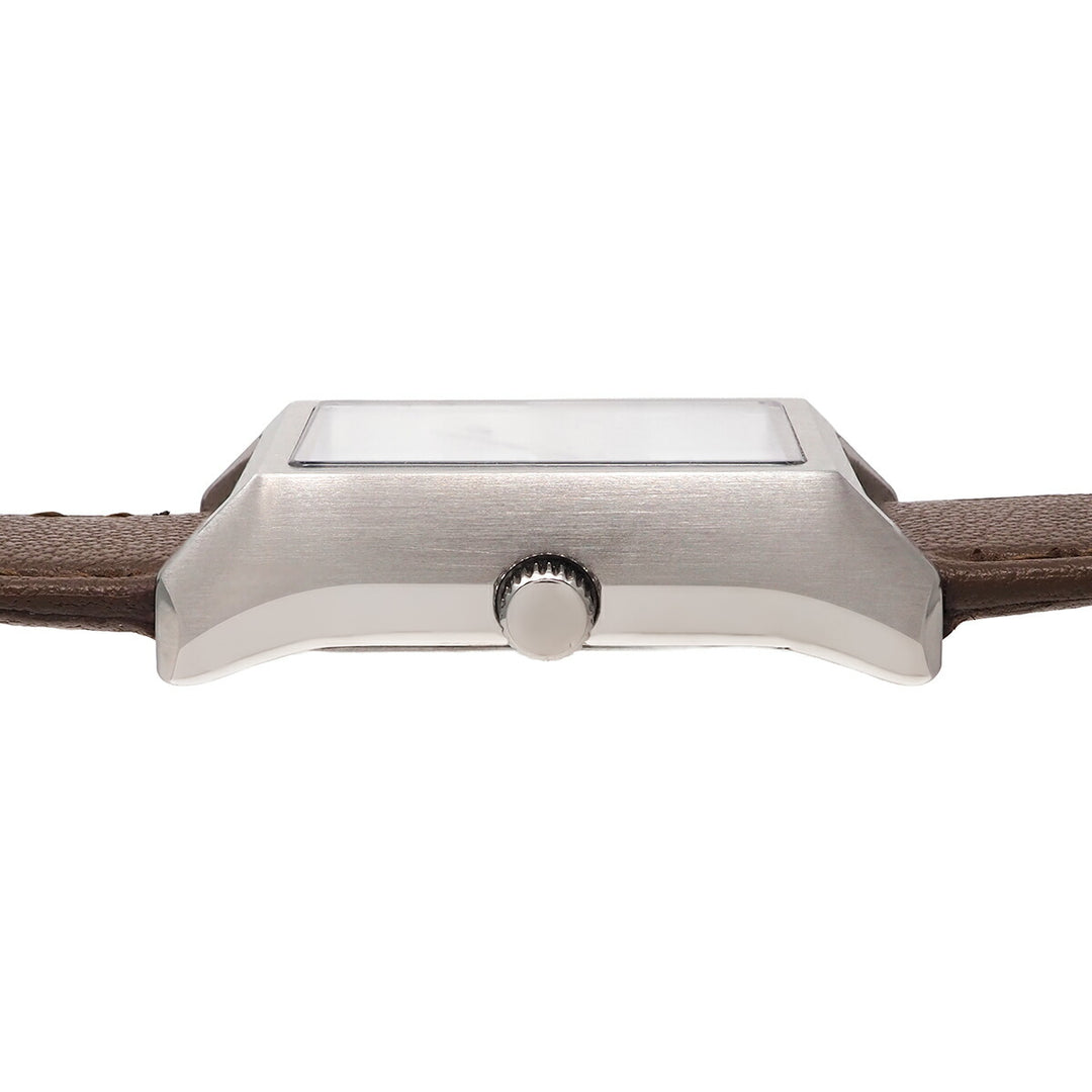 ザ・クロックハウス ナチュラルカジュアル ニューウインドウ LNC1004-WH3B レディース 腕時計 ソーラー 3針 レクタングル ソフトホワイトダイヤル ブラウン 革ベルト