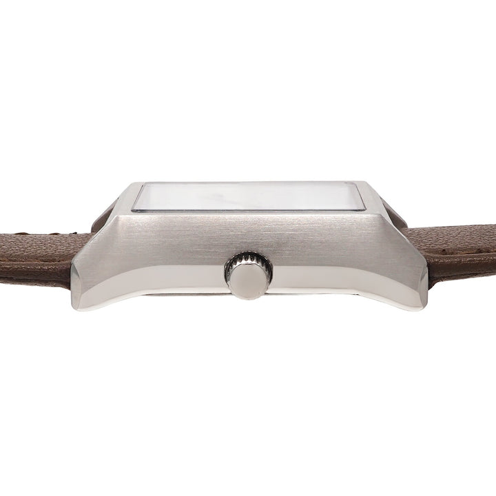 ザ・クロックハウス ナチュラルカジュアル ニューウインドウ LNC1004-WH3B レディース 腕時計 ソーラー 3針 レクタングル ソフトホワイトダイヤル ブラウン 革ベルト