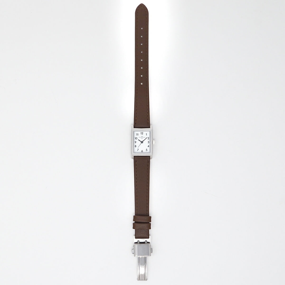 ザ・クロックハウス ナチュラルカジュアル ニューウインドウ LNC1004-WH3B レディース 腕時計 ソーラー 3針 レクタングル ソフトホワイトダイヤル ブラウン 革ベルト