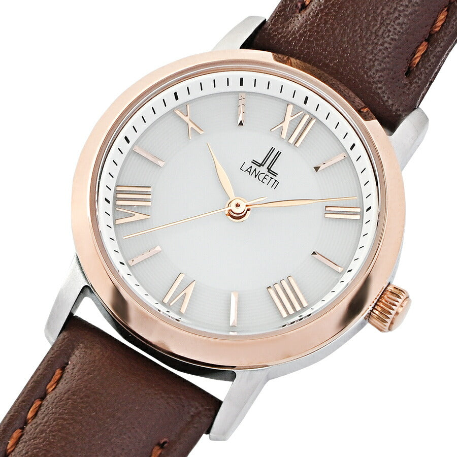 ランチェッティ ペア ソーラー 3針モデル LT6878-WH1 レディース