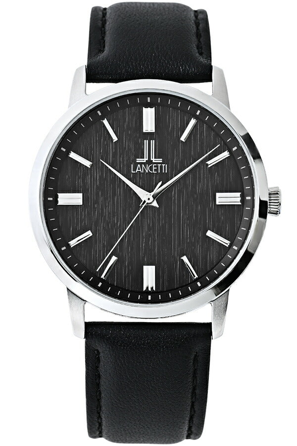 ランチェッティ ソーラー 3針モデル LT6881-BK メンズ ブラックダイヤル 革ベルト