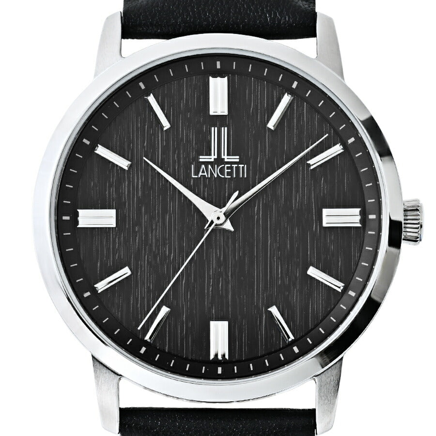 ランチェッティ ソーラー 3針モデル LT6881-BK メンズ ブラックダイヤル 革ベルト
